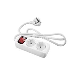 BASE ONLEX BLANCA 2TOMAS CABLE/INT.1,5MT - Imagen 1