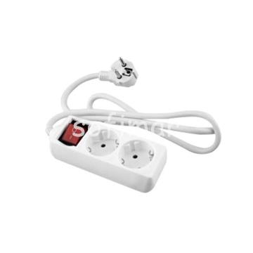 BASE ONLEX BLANCA 2TOMAS CABLE/INT.1,5MT - Imagen 1