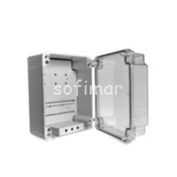 Caja estanca 250x200x157 paredes lisas, puerta transparente - Imagen 1