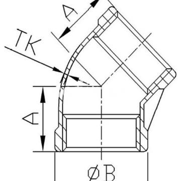 Codo 45º Hembra Hembra Inox 316 ISO 4144 - Imagen 2