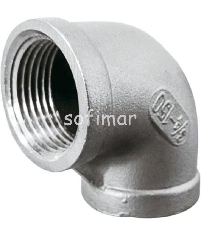 Codo 90º Hembra Hembra Inox 316 ISO 4144 - Imagen 1