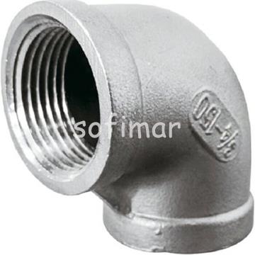 Codo 90º Hembra Hembra Inox 316 ISO 4144 - Imagen 1