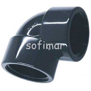 Codo Hembra Hembra Roscar Roscar PVC - Imagen 1