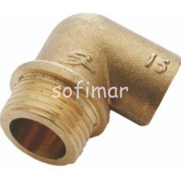 Codo Macho Roscar Soldar Tubo Cobre - Imagen 1