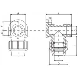 Codo Mural PP para PE negro - Imagen 2