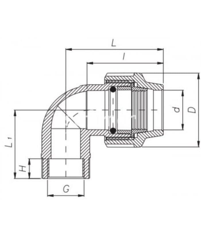 Codo Rosca Hembra PP para PE Negro - Imagen 2