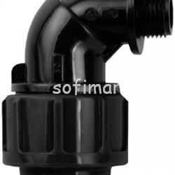 Codo Rosca Macho PP para PE negro - Imagen 1