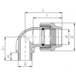 Codo Rosca Macho PP para PE negro - Imagen 2
