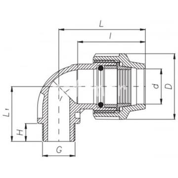 Codo Rosca Macho PP para PE negro - Imagen 2