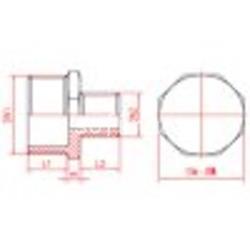 Contrarrosca reducida Macho Macho Inox 316 ISO 4144 - Imagen 2