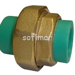 ENLACE DE 3 PIEZAS PARA PPR EN LATÓN PN25 - Imagen 1