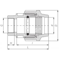 Enlace Rosca Hembra PP para PE Negro - Imagen 2