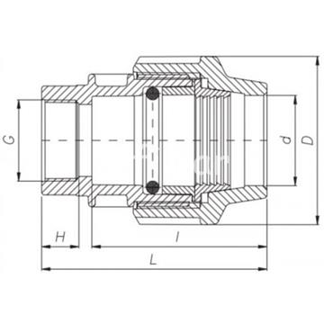 Enlace Rosca Hembra PP para PE Negro - Imagen 2