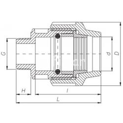 Enlace Rosca Macho PP para PE Negro - Imagen 2