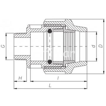 Enlace Rosca Macho PP para PE Negro - Imagen 2