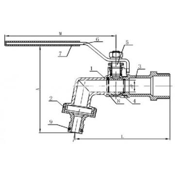Grifo Esfera Jardín Hembra Hembra Todo Inox - Imagen 2