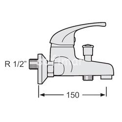 Monomando de bañera Aries - Imagen 2