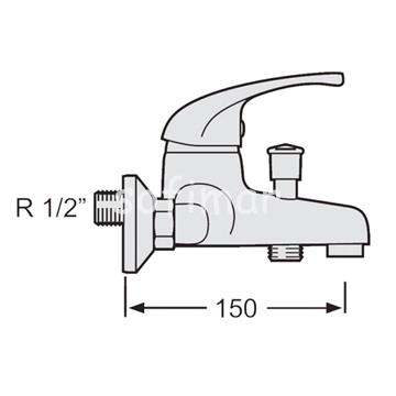 Monomando de bañera Aries - Imagen 2