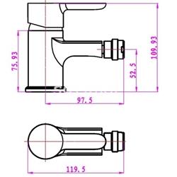 Monomando de bidet Golf - Imagen 2