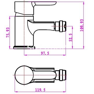 Monomando de bidet Golf - Imagen 2