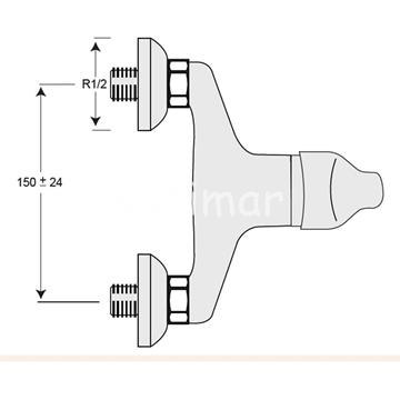 Monomando de ducha Aries - Imagen 2