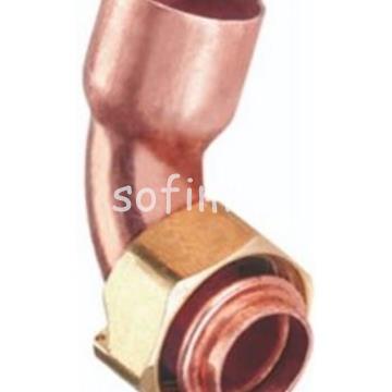 Racor 2 Piezas Curvo con Precinto Roscar Soldar Tubo Cobre - Imagen 1