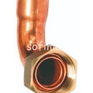 Racor 2 piezas Curvo Cuello y Plano Roscar Soldar Tubo Cobre - Imagen 1