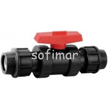 Válvula de Acople Doble PP para PE negro - Imagen 1